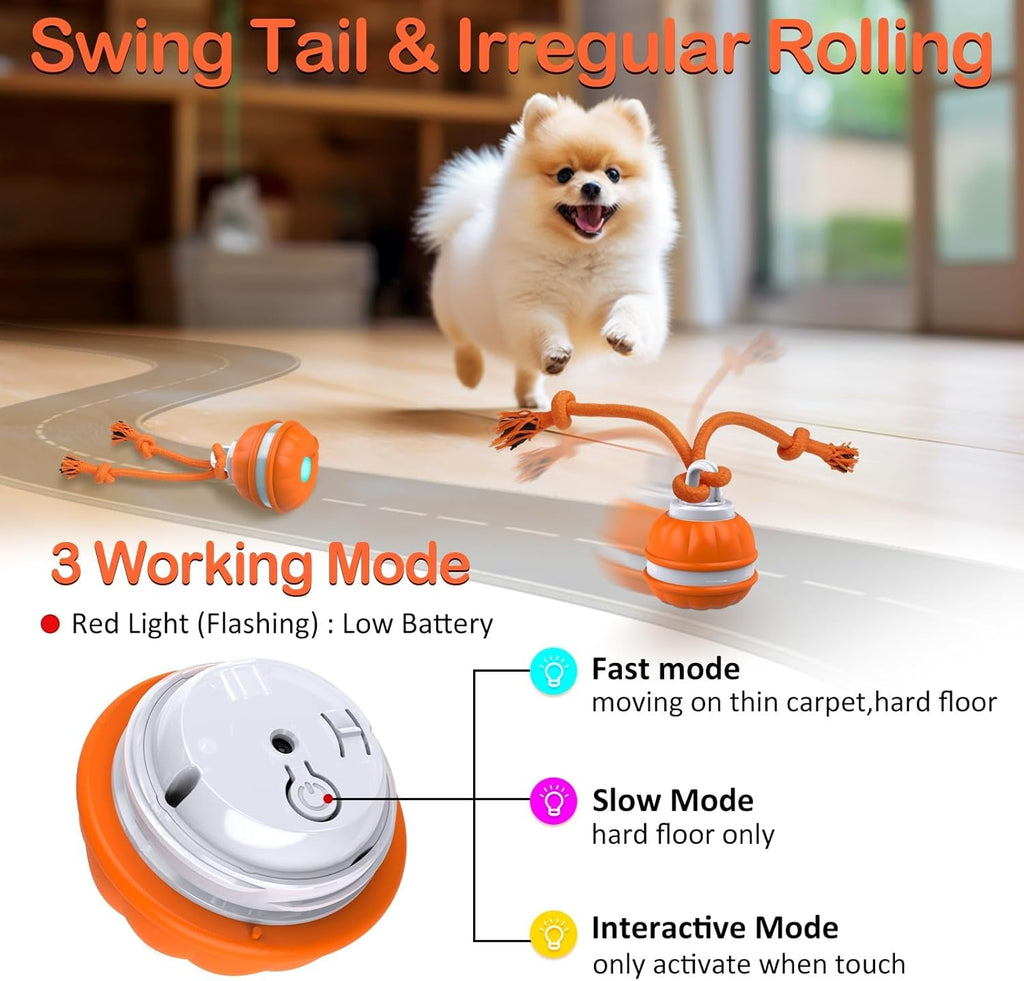 Interactive Smart Dog Ball with Swing Rope Tail