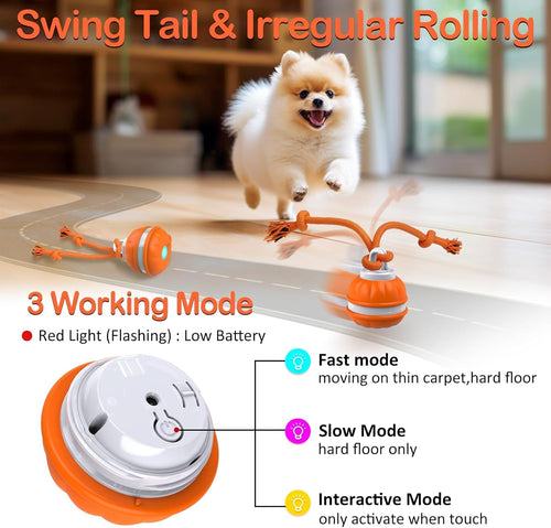Interactive Smart Dog Ball with Swing Rope Tail