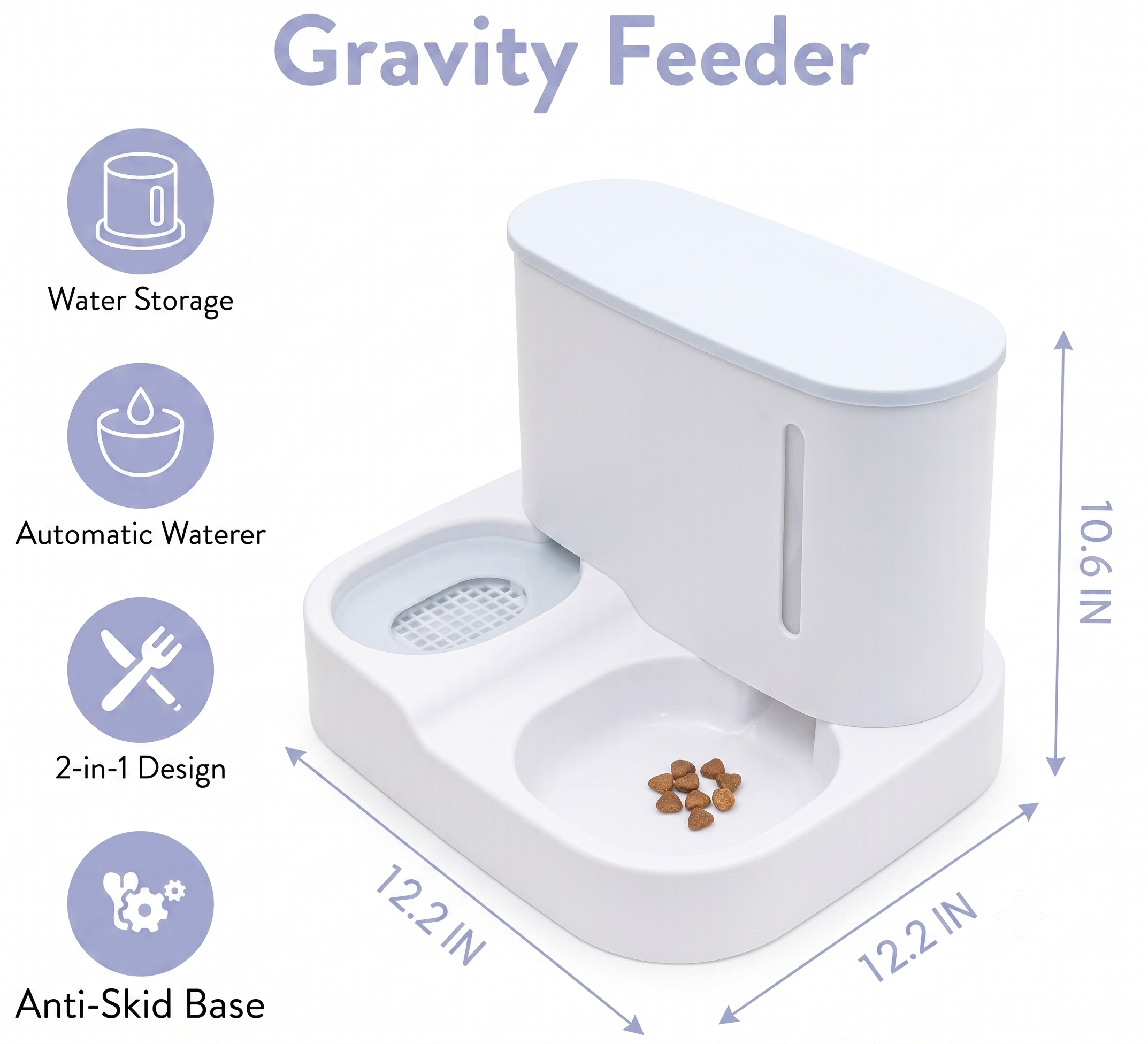 2-in-1 Premium Gravity Pet Feeder & Water Dispenser