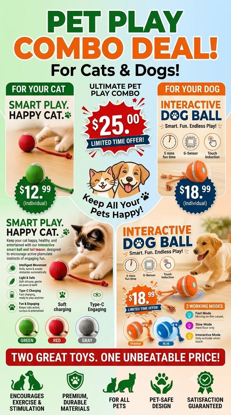 Interactive Smart Cat Ball With Tail Teaser Toy